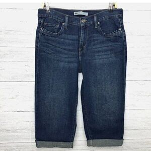 Levi's Women's Denim Capri Jeans Cuffed Stretchy size 10 length 17"
